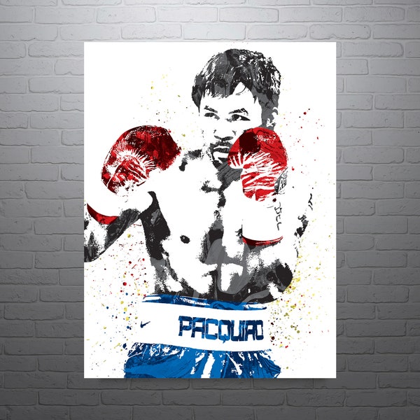 Manny Pacquiao Boxing Art Poster-Free US Shipping