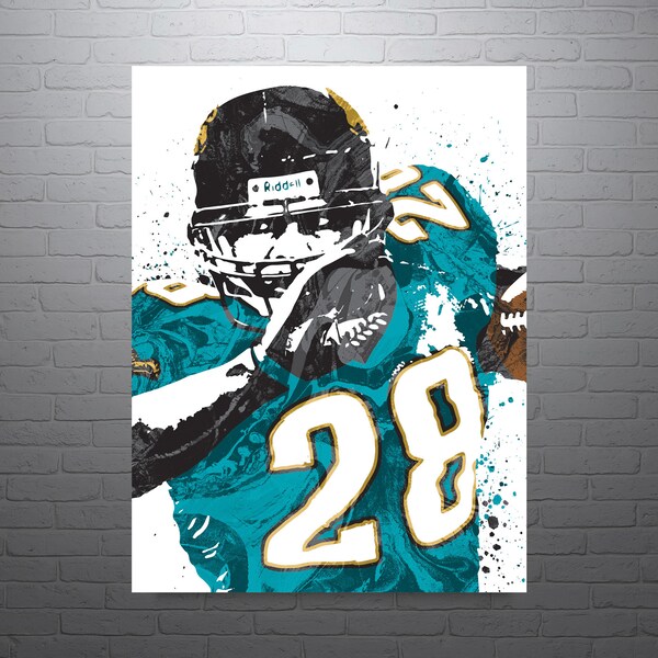 Fred Taylor Jacksonville Jaguars Football Art Poster-Free US Shipping