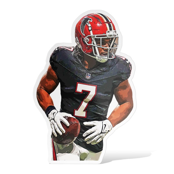 Bijan Robinson Atlanta Falcons Football Glossy Sticker Vinyl Laminate, Self Adhesive-Free US Shipping