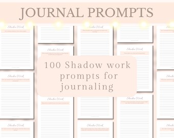 100 Shadow Work Journal Prompts Self-Discovery Printable Journaling Prompts Reflection Mental Health Prompts, Letter, A4, Digital Download