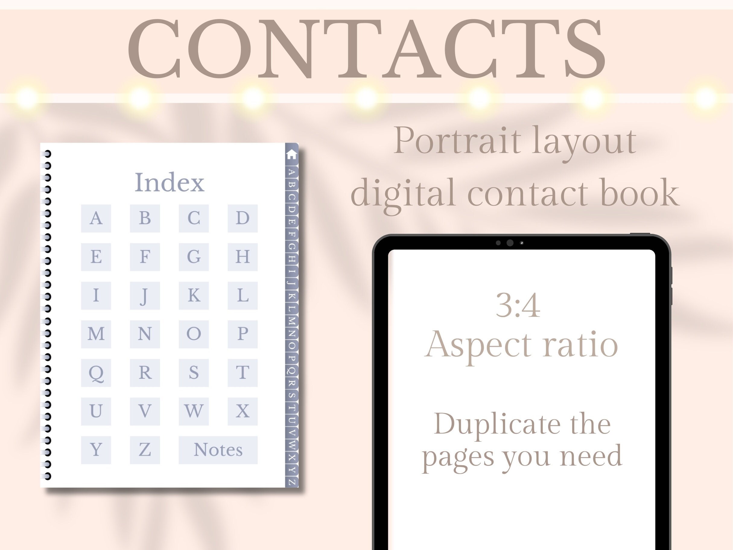 Digital Alphabetical Phone Book Contact List Address Book Simple