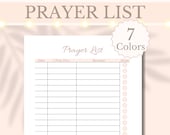 Prayer List Printable Prayer Tracker Christian Journal Planner Insert Faith Planner Bible Log Prayer Record, A4 A5 Letter, Digital Download