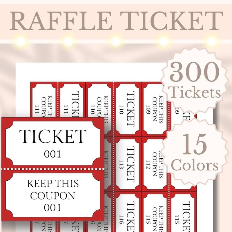 Entry Numbered Tickets Etsy UK