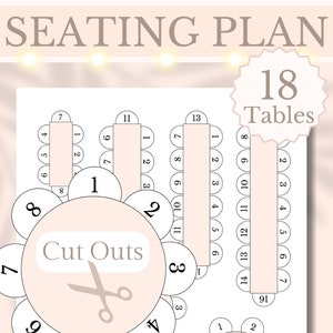 Planificateur de sièges de table bricolage mariage imprimable découpes de papier organisateur d'événement arrangement placement invité siège, A4, lettre, téléchargement numérique