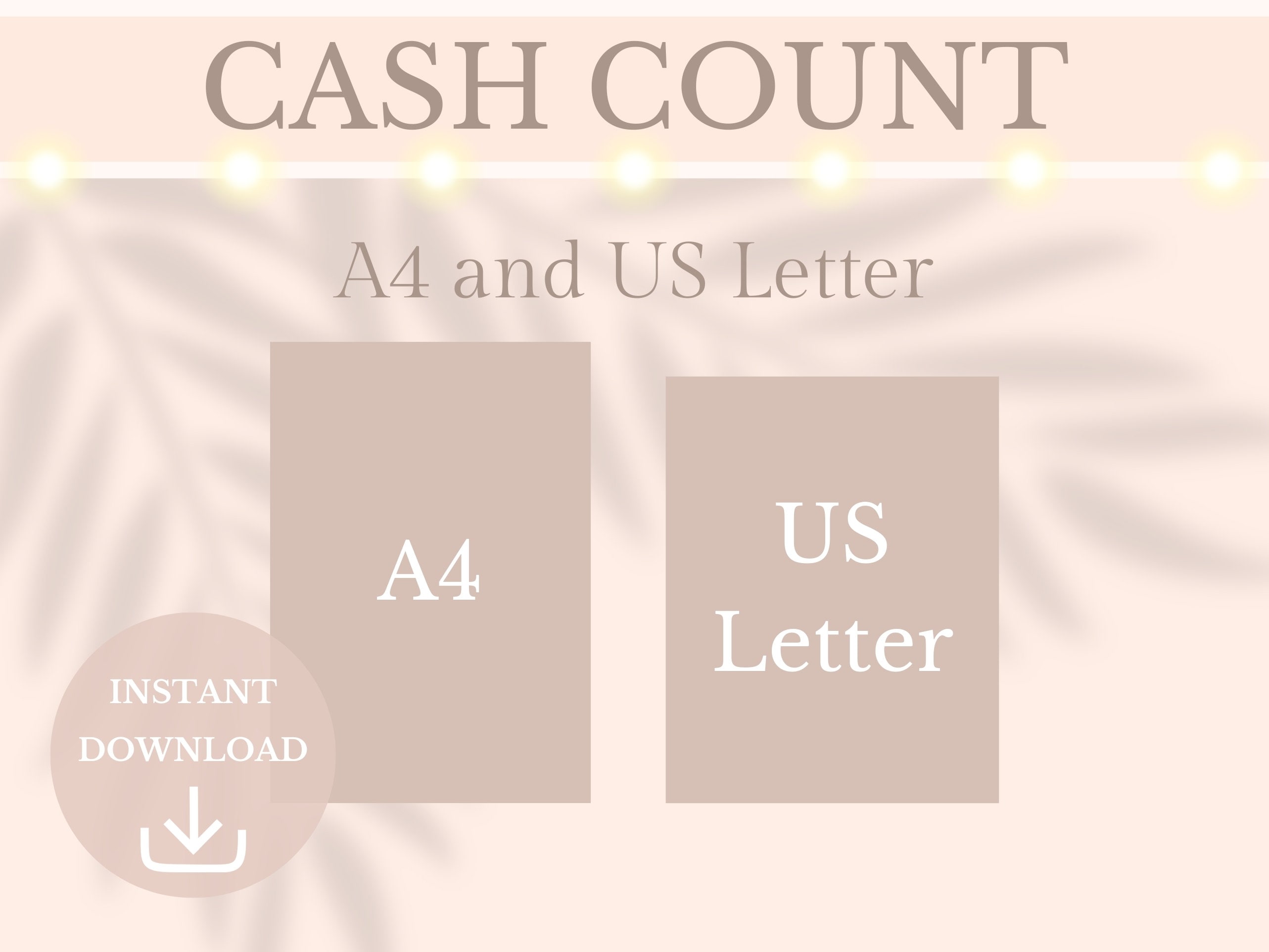 Cash Count Sheet Printable Cash Register Log Till Balance Cash ...