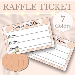 Afdrukbaar formulier voor loterijticket Formulier om te winnen Tombola-loterijticketsjabloon Verjaardag loterijkaarten Weggeefformulier Halloween-trekkingsbewijs
