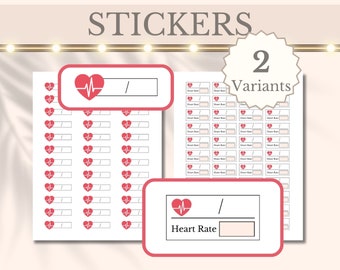 Bloeddruk afdrukbare stickers Hartslagtracker Hypertensie Journal Planner, BP Health Medical Log, Instant Digitale Download