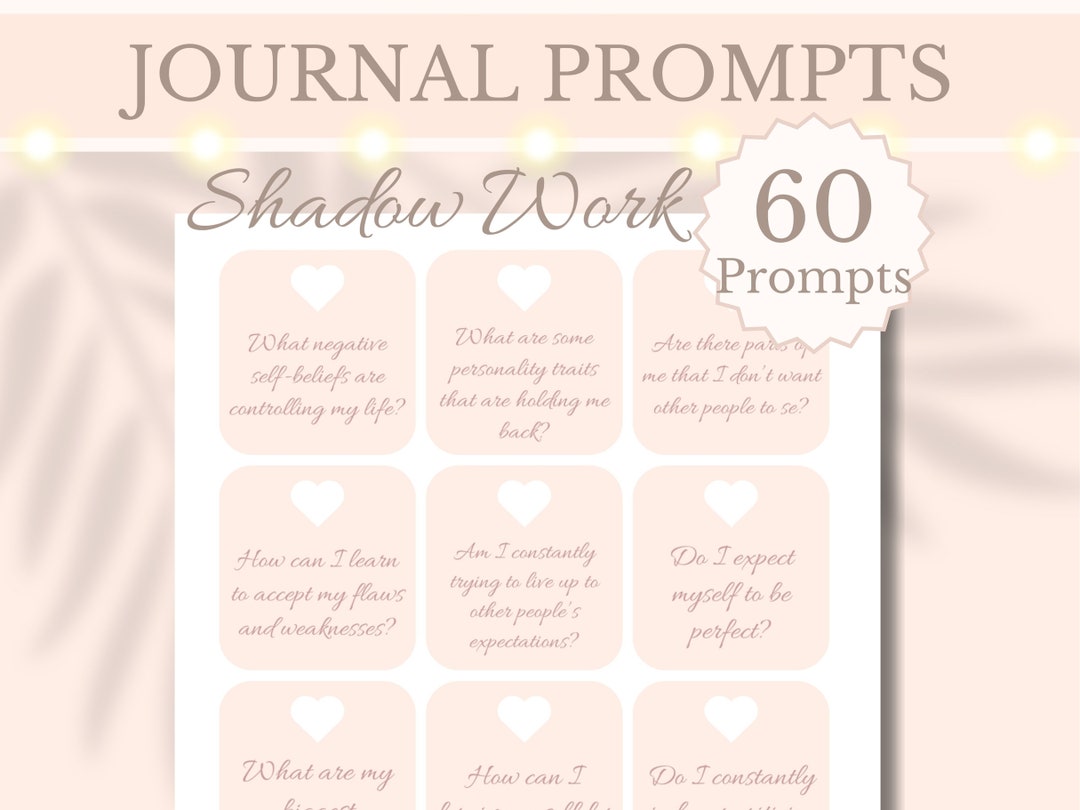 60 Shadow Work Journal Prompt Cards Printable Journaling Prompts ...