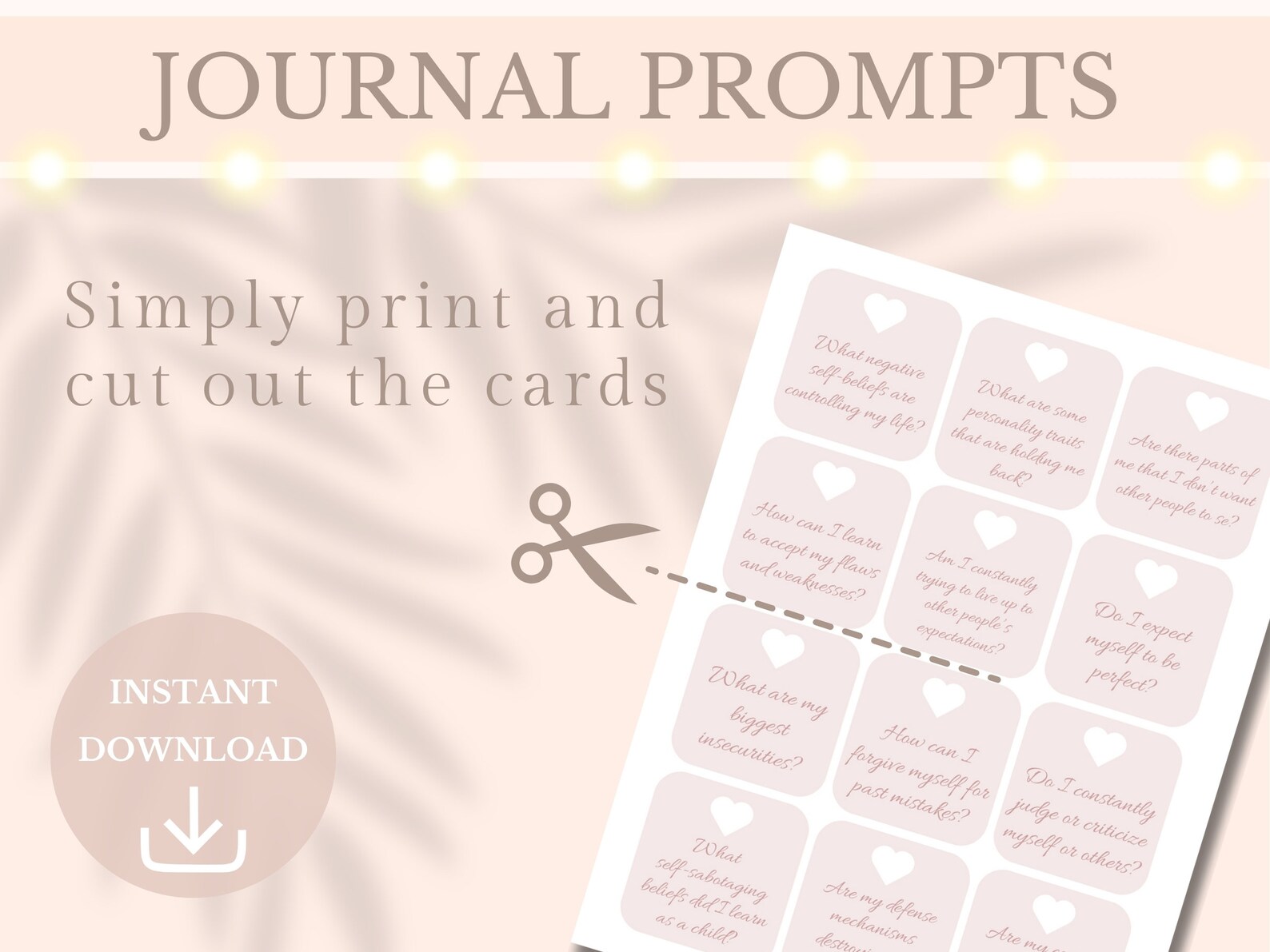 60 Shadow Work Journal Prompt Cards Printable Journaling Prompts ...