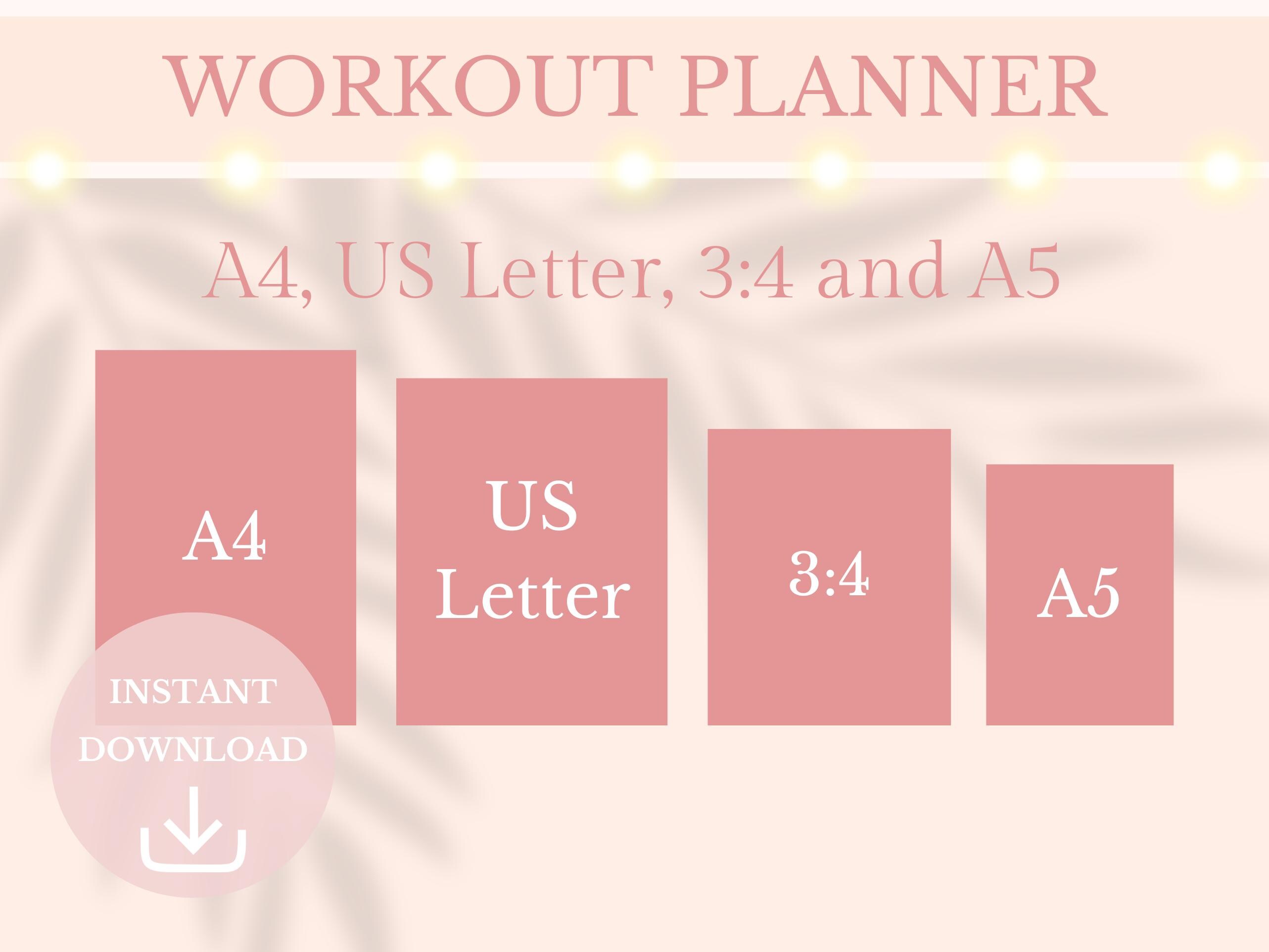 Digital Workout Planner Printable Exercise Tracker Fitness Planner ...