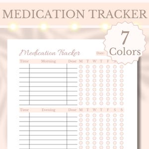 Medikation Tracker Printable Wöchentlicher und Monatlicher Medizin Tracker Vitaminplaner Ergänzungsliste