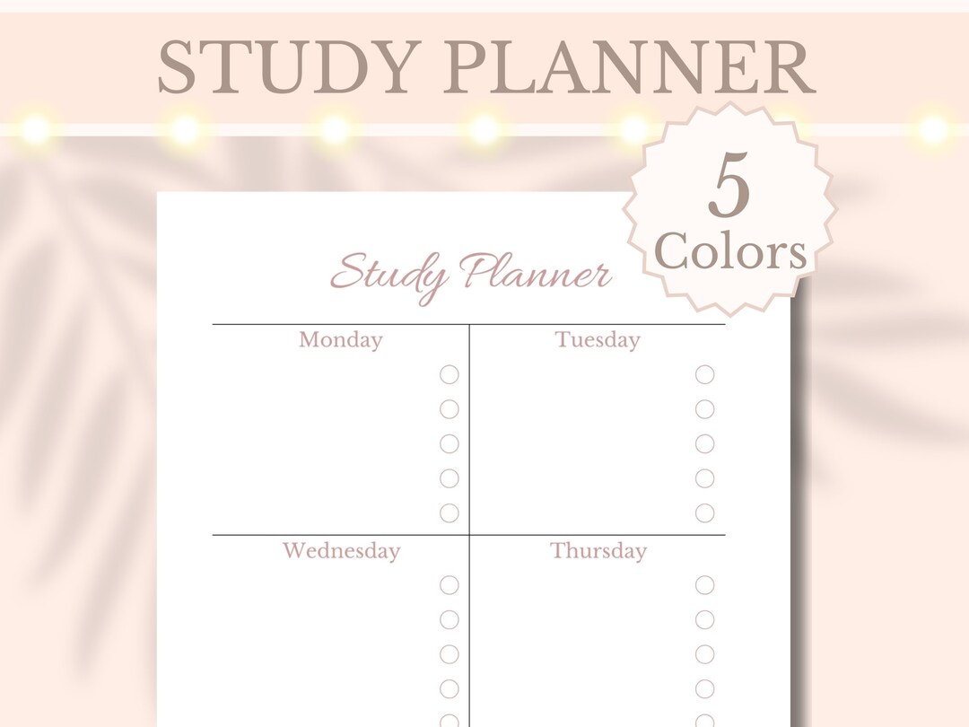 Study Planner Printable Homework Tracker Minimalist to Do List College ...