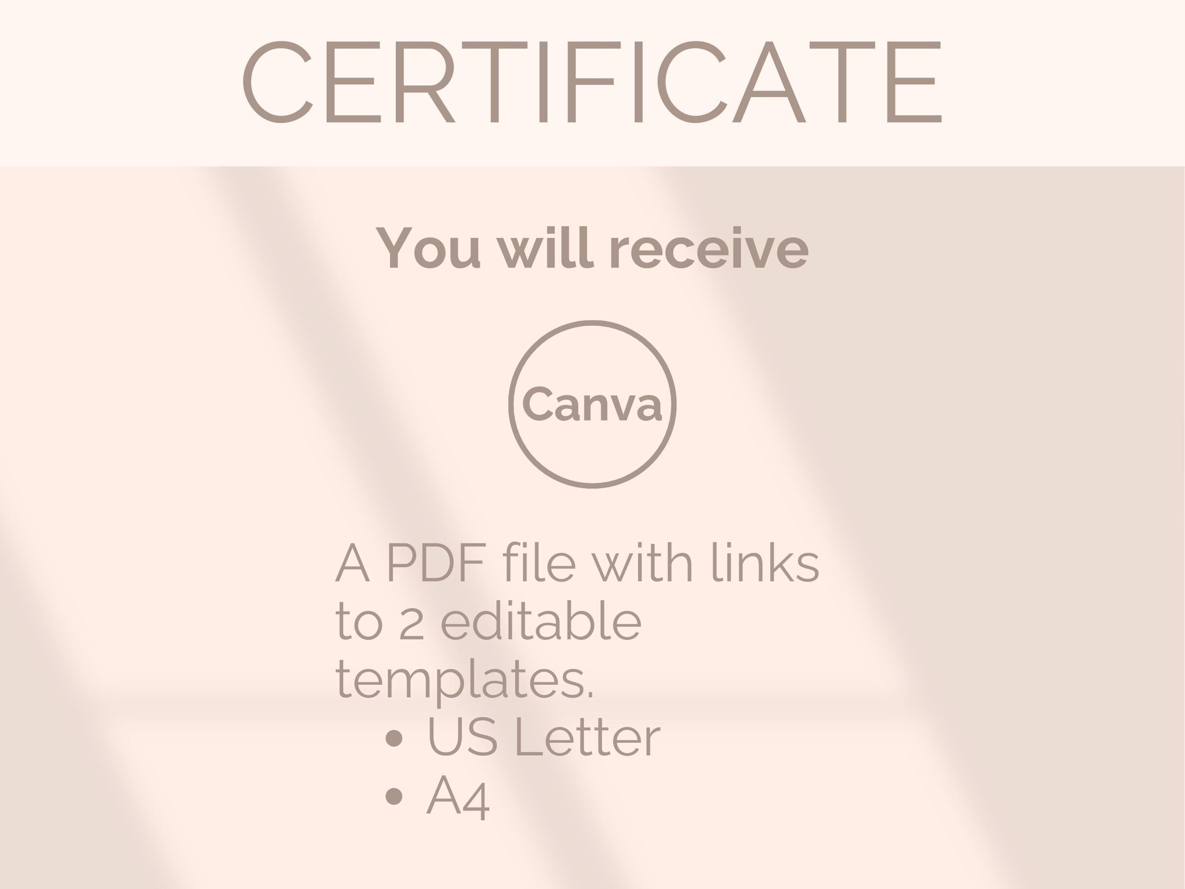 EDITABLE Church Certificate of Appreciation Template Usher Appreciation ...