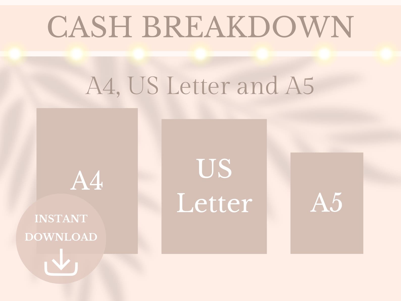 Cash Breakdown Printable Drawer Count Sheet Small Business Planner Cash ...