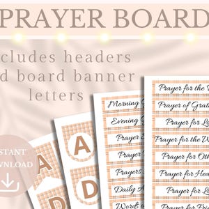 Fall Prayer Board Kit Printable Bulletin Board Kit Tartan Pattern ...