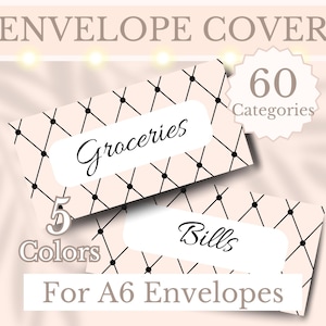 Cash Envelope Cover Insert Printable A6 Binder Pocket Dashboard Cover Diamond Tufted Pattern Budget Binder Money Stuffing Envelope Challenge