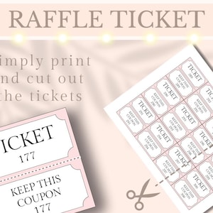 300 Numbered Raffle Ticket Printable Enter to Win Ticket Tombola Draw ...