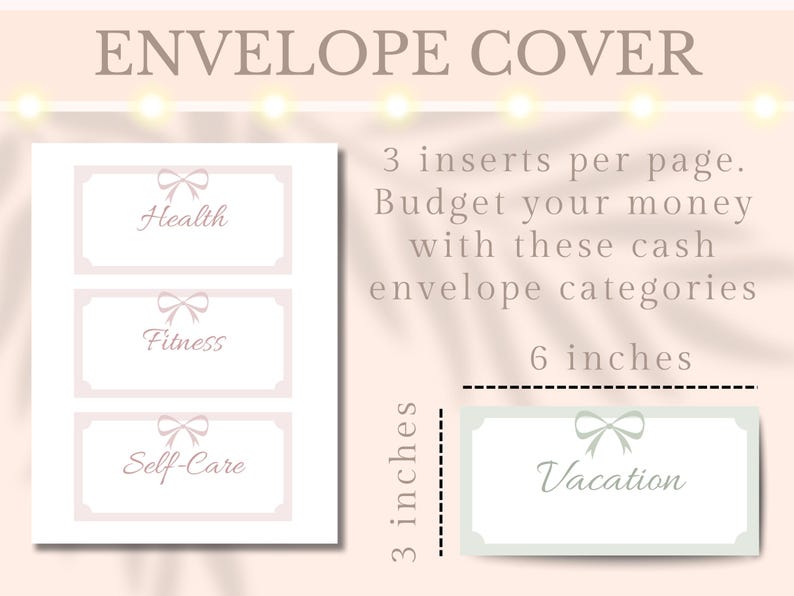 You will get 3 insert slips per page. So budget your money with these cash envelope categories.