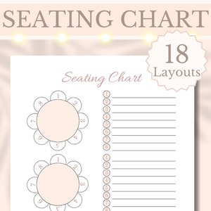 Tabla de asientos de boda Planificador de diseño de mesa IMPRIMIBLE, Organizador de arreglos de eventos rosa Asiento de colocación de invitados, A4, Carta, Descarga digital