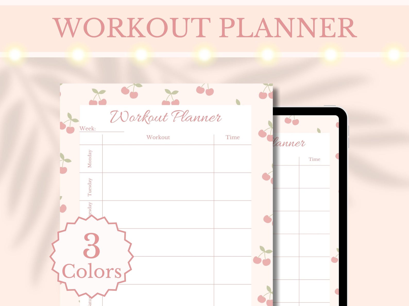 Digital Workout Planner Printable Exercise Tracker Fitness Planner ...
