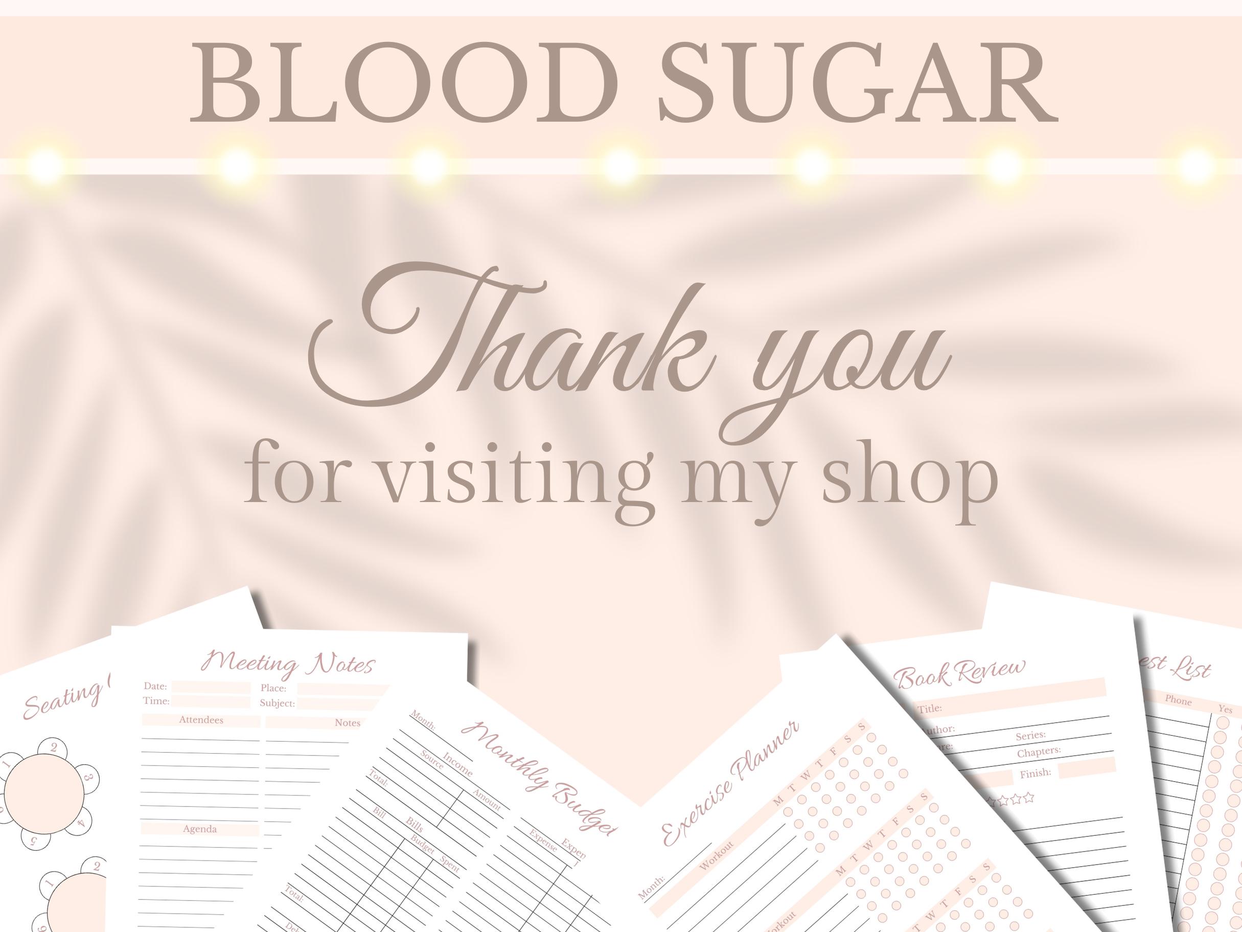 Blood Sugar Log Printable Weekly Blood Glucose Monitor Colorful ...