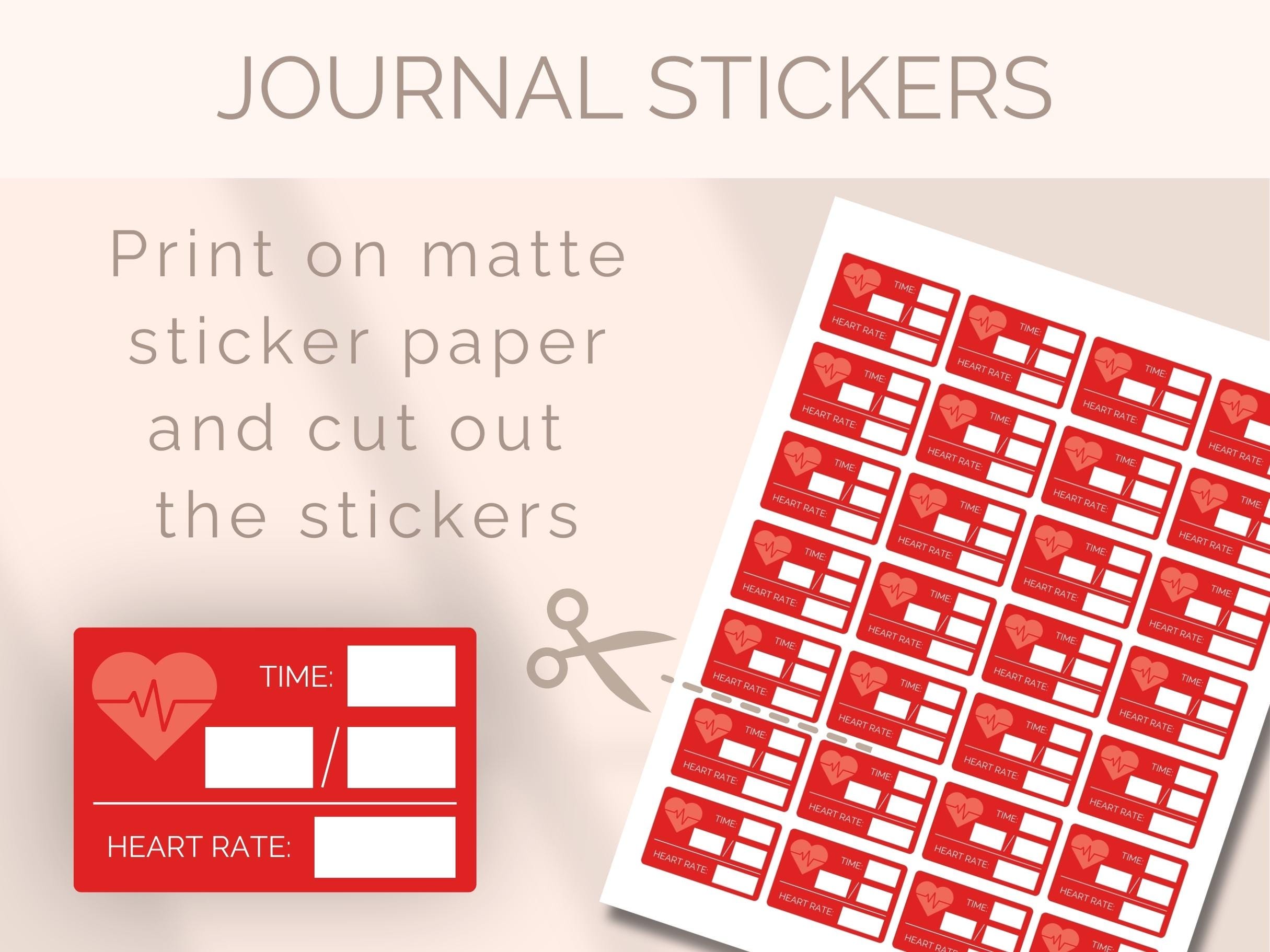 Blood Pressure Stickers Printable Journal Stickers Heart Rate Tracker ...