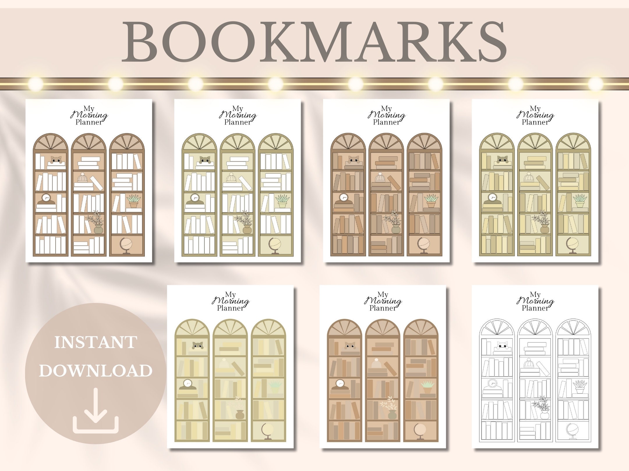 Bookshelf Bookmark Reading Tracker Printable Coloring Bookmark Book ...