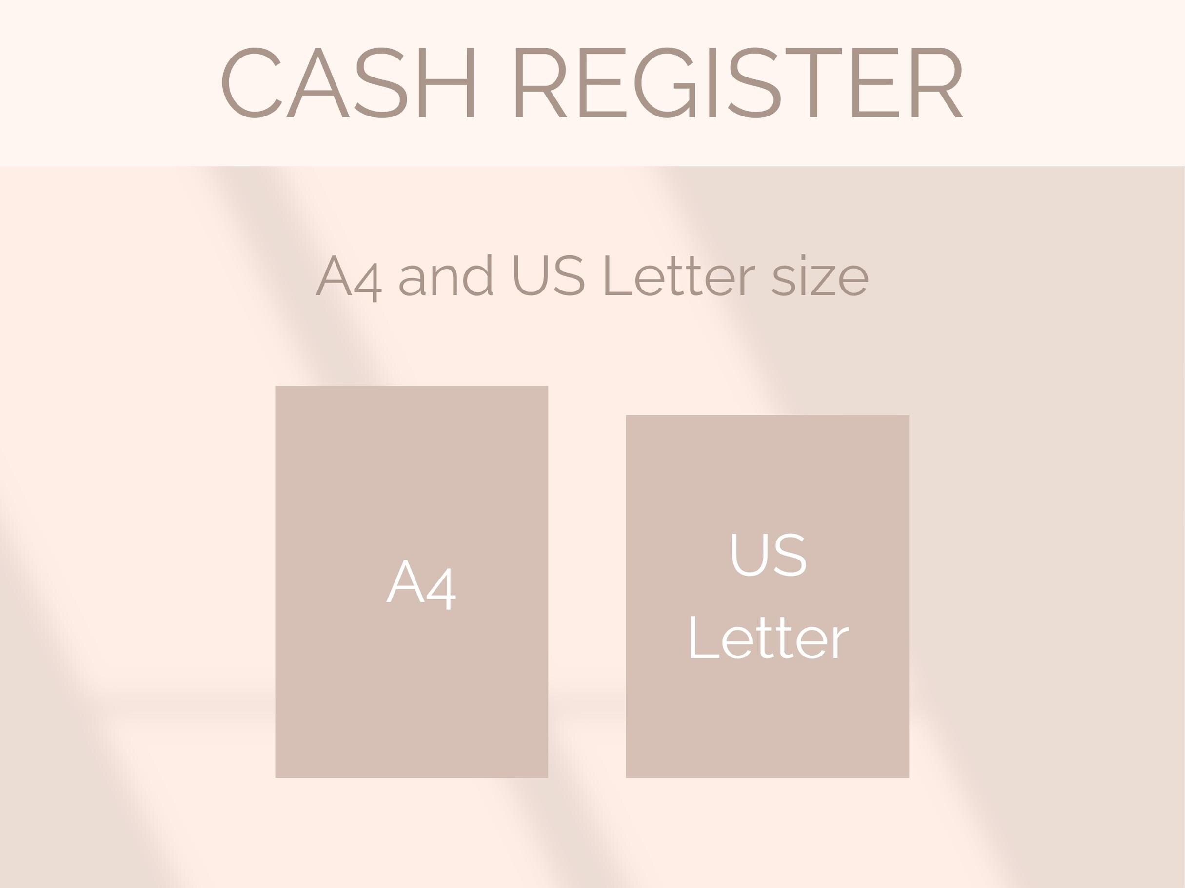 Count Slip EDITABLE Cash Register Template Drawer Count Slip Shop Closing Till ...