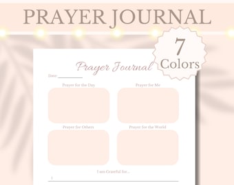 Prayer Journal Printable Christian Prayer Tracker Devotional Planner Faith Gratitude Bible Verse Prayer List, A4 A5 Letter, Digital Download