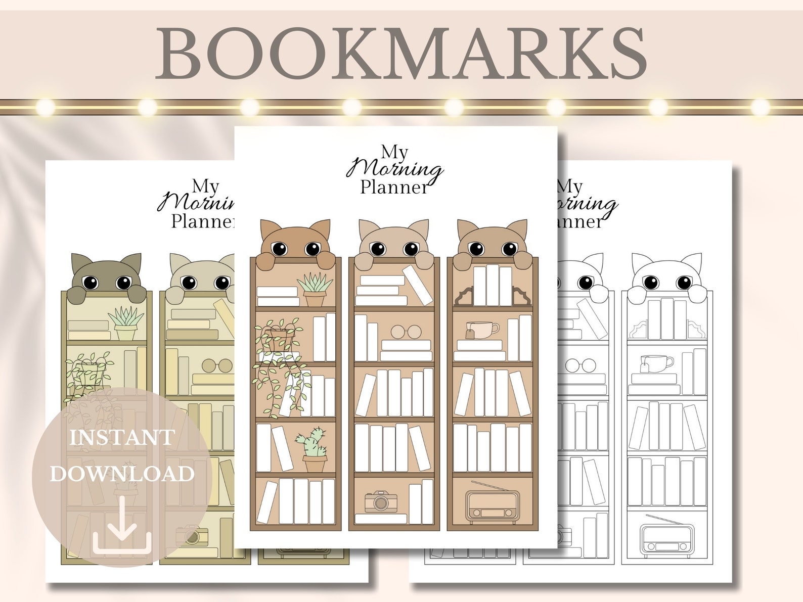 Cat Bookshelf Bookmark Reading Tracker Printable Coloring Bookmark ...