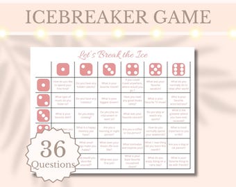 Icebreaker Game Printable Conversation Starter for Work Party Game Coworker Question Team Building Table Talk Icebreaker Activity Dice Game