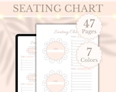 Wedding Table Seating Chart Planner Printable and Digital Table Layout Round Table Plan Head Table Chart Wedding Seat Food Preference List