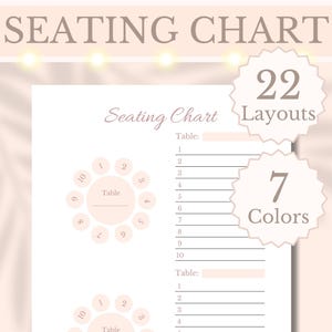 Minimalistischer Hochzeits-Sitzplanplaner Printable Table Layout Event Sitzplan Arrangement Runder Tisch Kopftisch Rechteckiger Tisch
