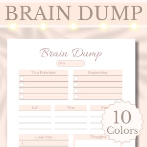 ADHD Brain Dump Printable Planner Productivity Tracker Daily To Do List ADHD Worksheet Brain Dump Planner Thought Organizer Priority List