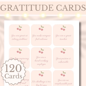 120 cartes de gratitude pour le travail à imprimer Cartes d'appréciation d'un employé à imprimer Cartes d'affirmations positives d'un collègue