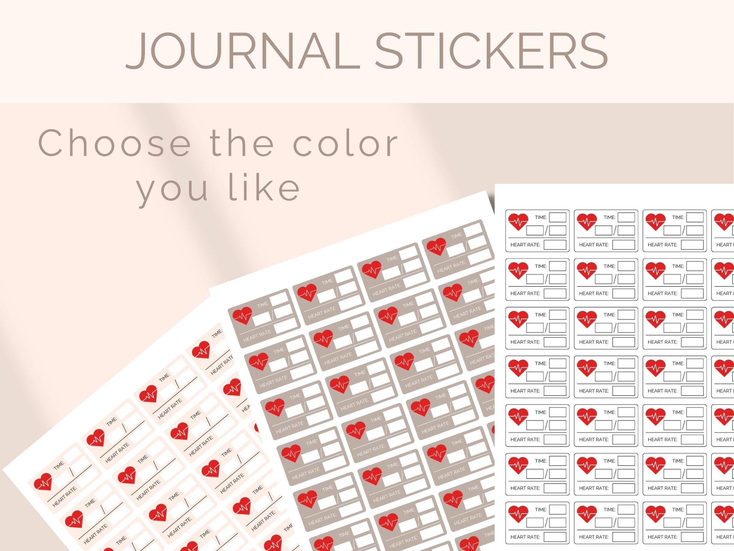 Study Pressure Sticker Blood Pressure Stickers Printable Journal Stickers Heart Rate Tracker ...