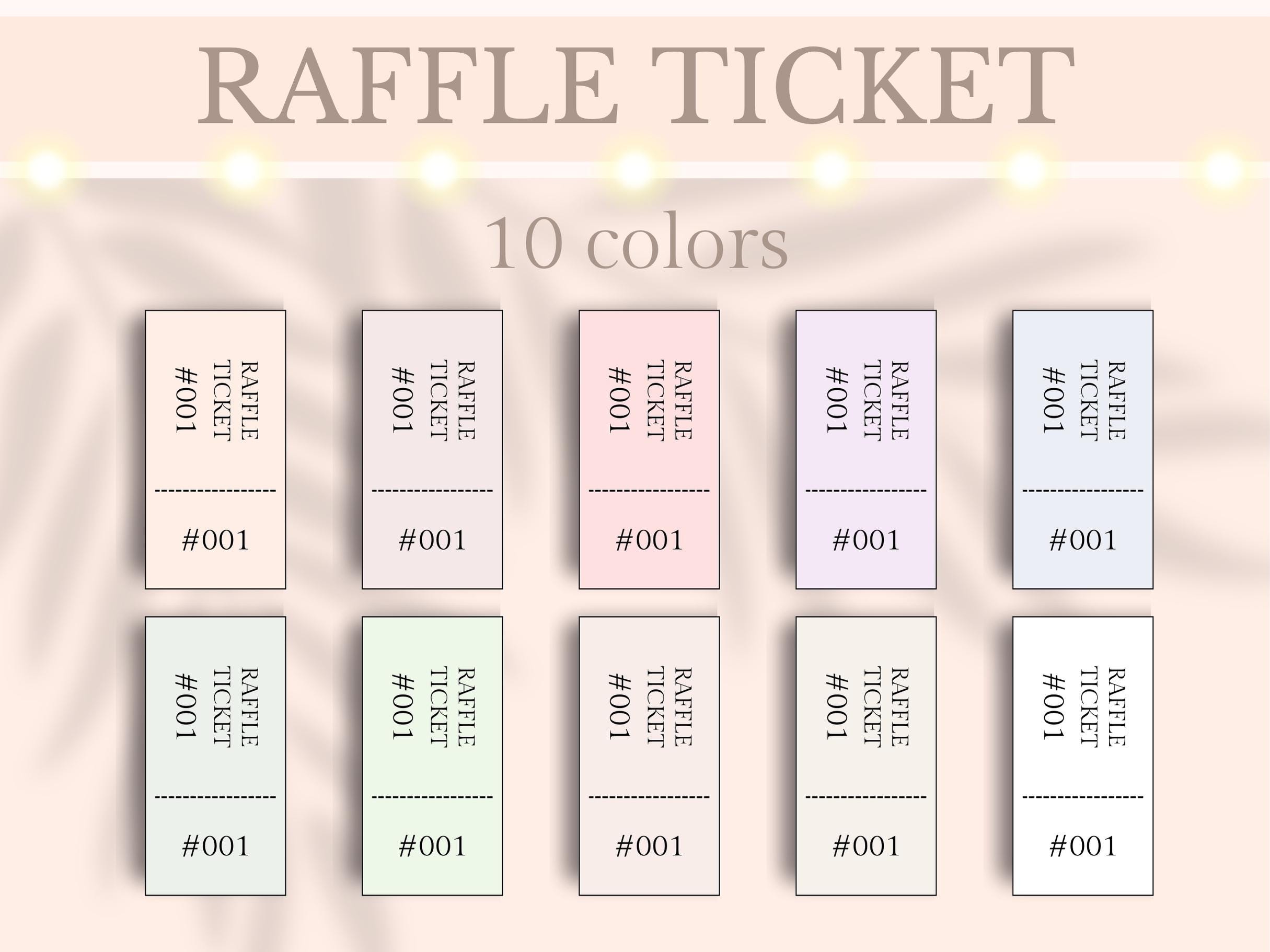 Numbered Raffle Ticket Printable Enter to Win Tombola Entry Ticket Draw ...