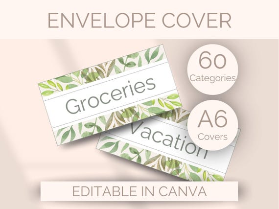 EDITABLE Cash Envelope Cover A6 Budget Binder Insert Dashboard Covers Paycheck Money Budget Template Spending Tracker Personal Finance Tool