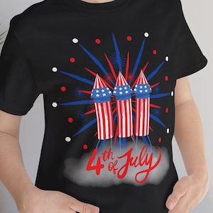 Red White Blue Bottle Rockets Shirt - 4th of July Independence Tee