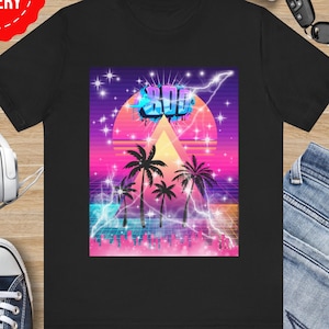 Synthwave Halloween T-Shirt: Neon Ghost, Retro 80s Tee