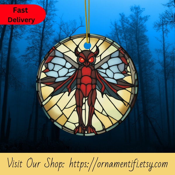 Mothman Ornament, Christmas Ornament, Mothman Christmas Ornament, Mothman Prophecies Point Pleasant Keepsake Cryptids Folklore Holiday Gift