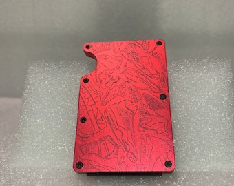 Laser Engraved Metal Wallet/Cardholder with Money clip