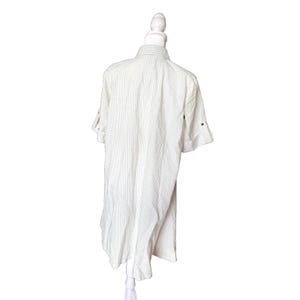 Corey Lynn Calter Anthropologie Ivory Black Pinstripe Shirt Dress Womens Size 4 image 5