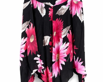 Vintage Y2K Nygård Collection 100% Silk Floral Handkerchief Hem Skirt Plus Size 20 Never Worn Romantic Boho