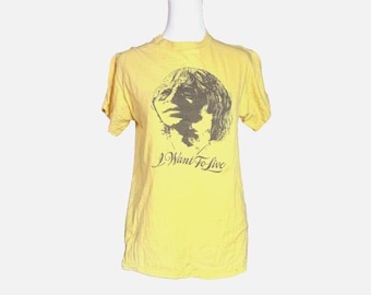 Vintage 1978 John Denver I Want To Live Tour T Shirt Size M Single Stitch USA Tee