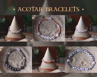 ACOTAR Bracelets • book character bracelets • handmade bracelets • Rhysand • Azriel • Feyre • Nesta • Elain • Cassian • bracelet gift •
