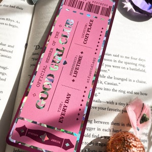 Good Girl Club Bookmark with holographic highlights cute bookmark smut bookmark book birthday gift bookmark ticket bookish zdjęcie 9