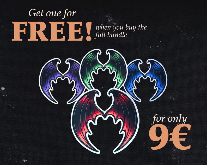 Blue Bat Wing Sticker - Etsy