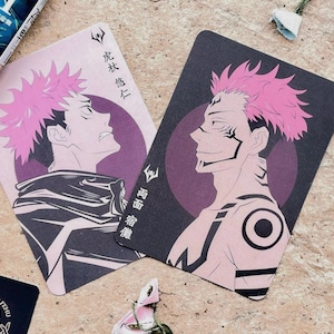 Sukuna - Impressions Yuji | Cartes postales de jujutsu Kaisen | Impressions d'art sur le thème Jujutsu Kaisen | Art japonais | Impression d'art anime | Cadeau Anime JJK