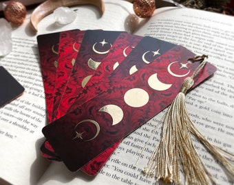 Crescent City Gold Foil Bookmark • red gold bookmark • foil bookmark • birthday gift • House of Earth and Blood • book lover gift